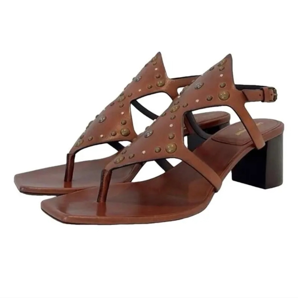 Saint Laurent Leather Sandal 40.5EU/ Never worn/Brown Leather